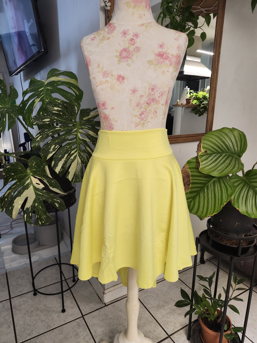 Source Unknown Sunny Yellow Asymmetrical Flared Skirt